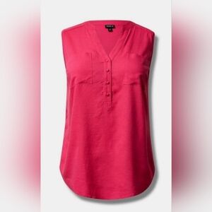 NWT Torrid Size 00 Harper Linen Pullover Tank